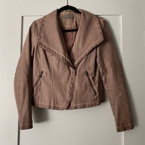 Bagatelle Faux Leather Jacket - Dusty Rose (S)